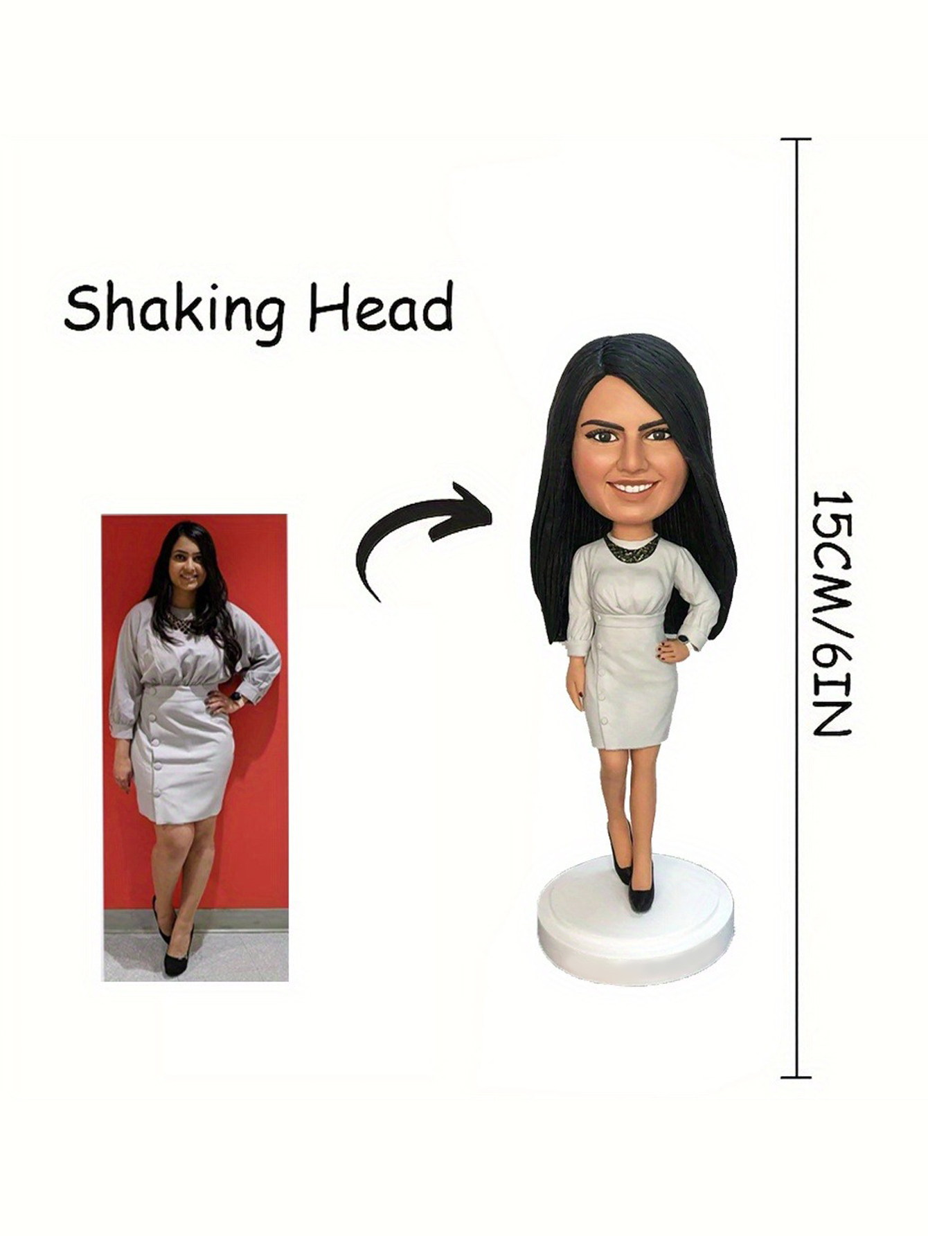 Custom Clay Personalized Bobblehead Doll (Single-Person Style - Single-Person Photos Only)